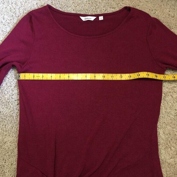 Merlot Red Twist Hem Pullover Knit Sweater Top - Picture 11 of 15